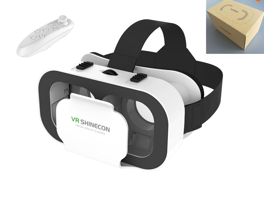 Best VR Headset for iPhone & Android - Universal 3D Virtual Reality Glasses with Controller for Kids & Adults - Compatible with 4.7-6.5 Inch Phones - Perfect for Movies, Gaming & Immersive Experiences - Portable VR Goggles for Home Entertainment & Travel
