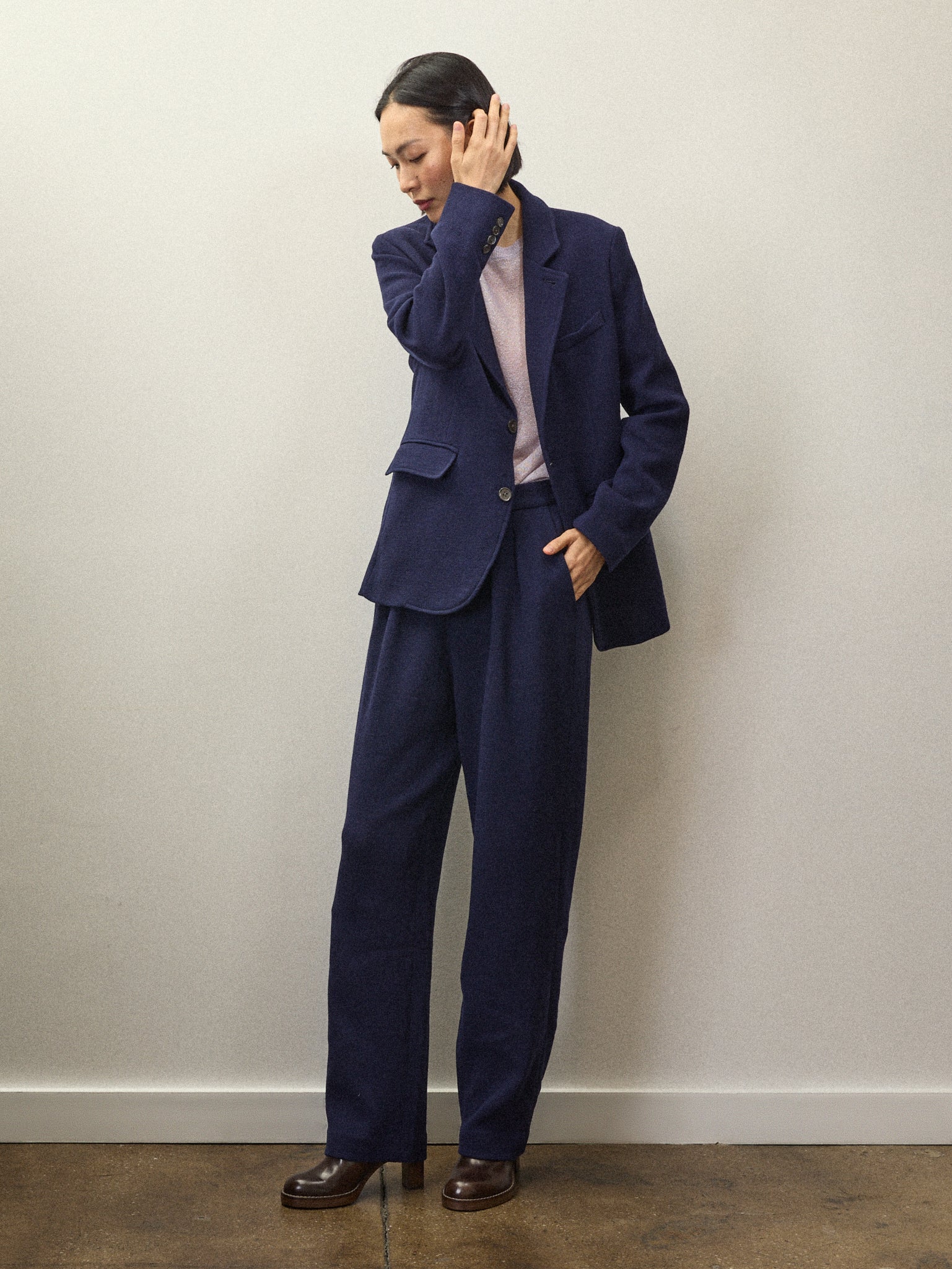 Becky Malinsky x Alex Mill Women's Wool Crepe Annette Blazer - Classic Tailored Jacket for Office, Business Meetings & Formal Events