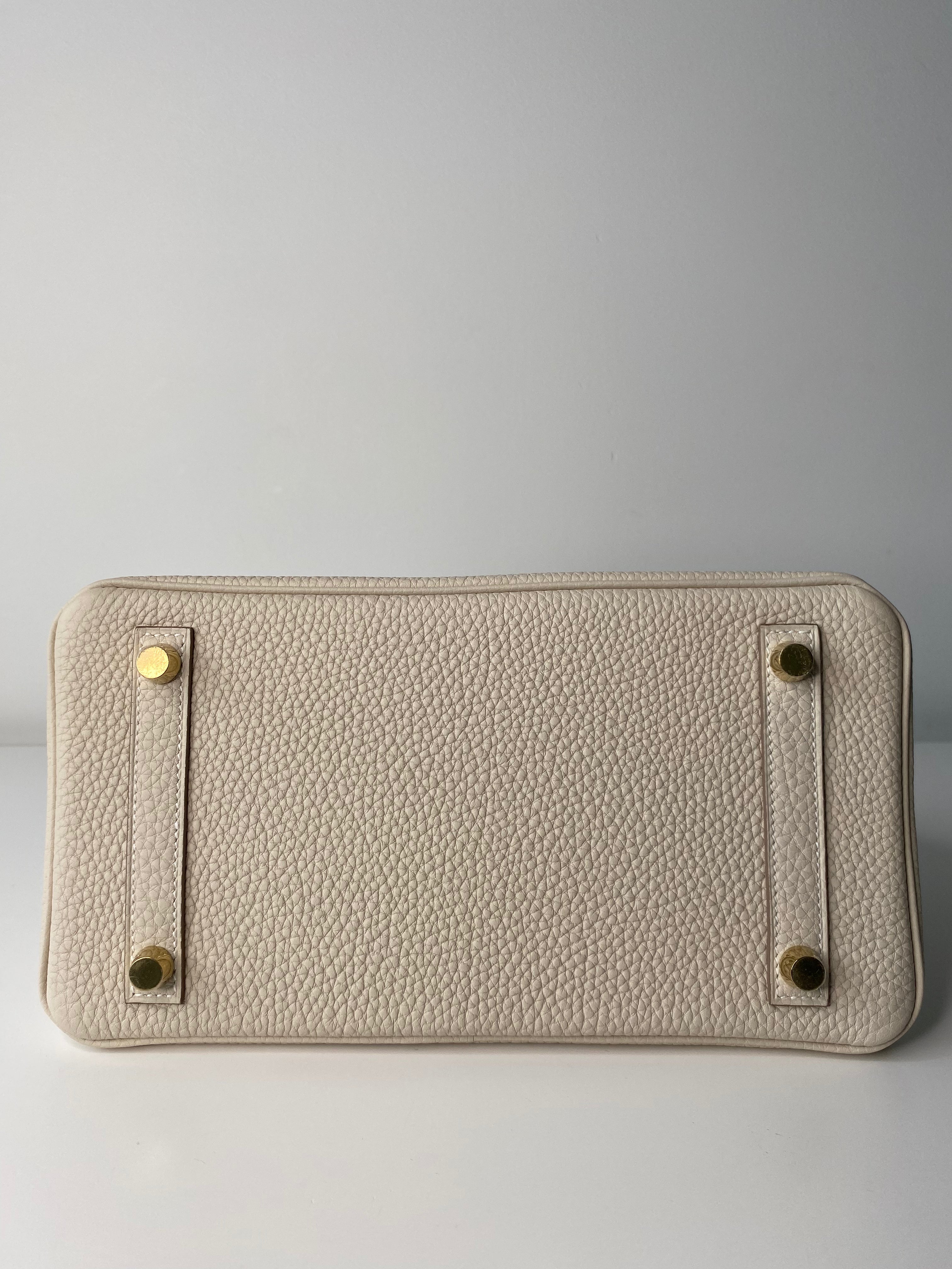 Authentic Hermes Birkin 25 Handbag in Craie Togo Leather with Gold Hardware - Luxury Everyday Carry & Special Occasion Purse