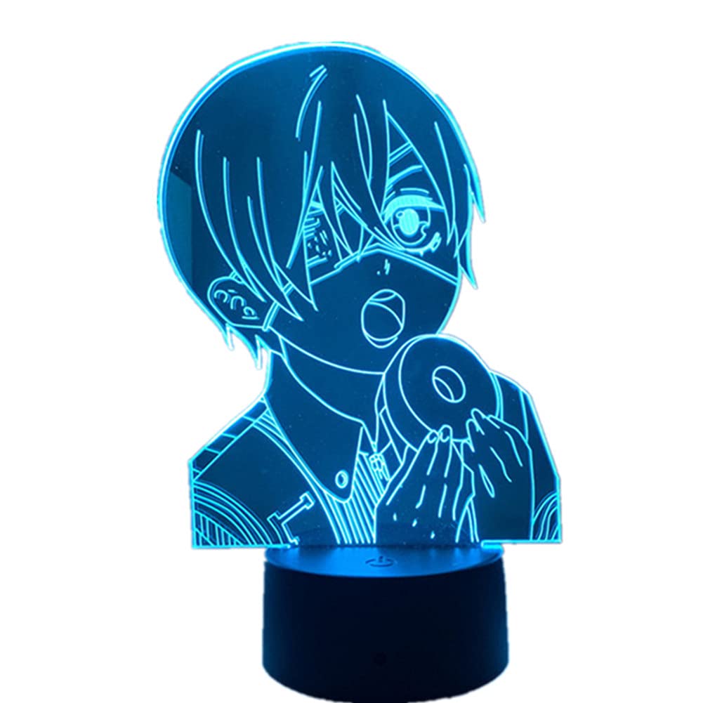 3D Anime Manga Night Light - Black Butler Ciel Phantomhive LED Acrylic Table Lamp for Bedroom Decor, Birthday Gift & Anime Collection | Perfect for Anime Fans' Rooms, Gaming Setups & Themed Parties