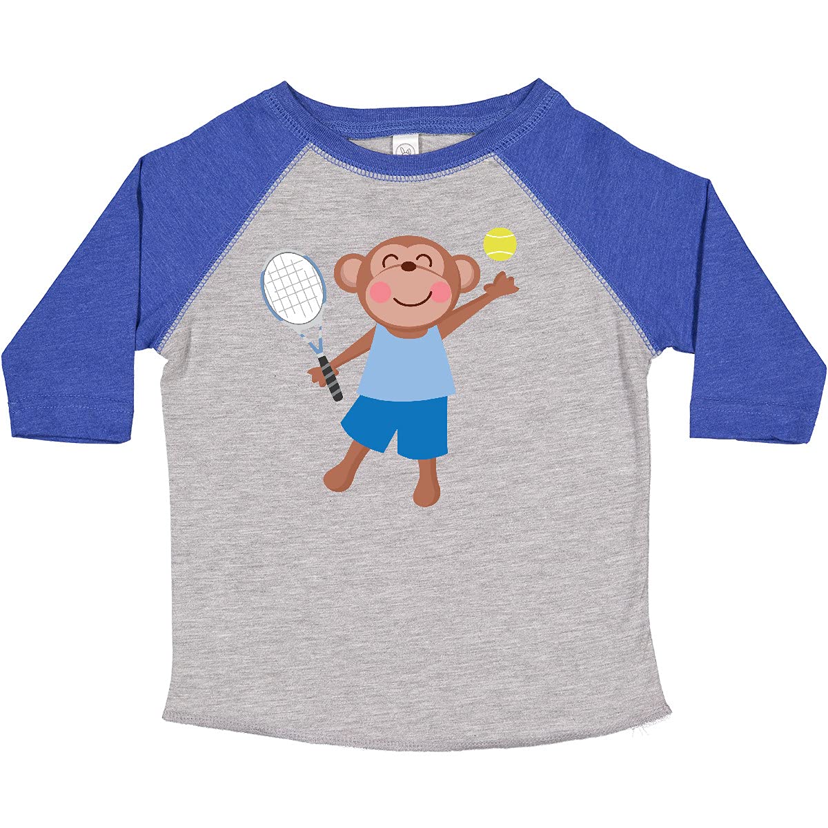 Inktastic Tennis Monkey Graphic Kids Toddler T-Shirt - Fun & Cute Cotton Tee for Boys & Girls - Perfect for Playdates, Sports & Casual Wear