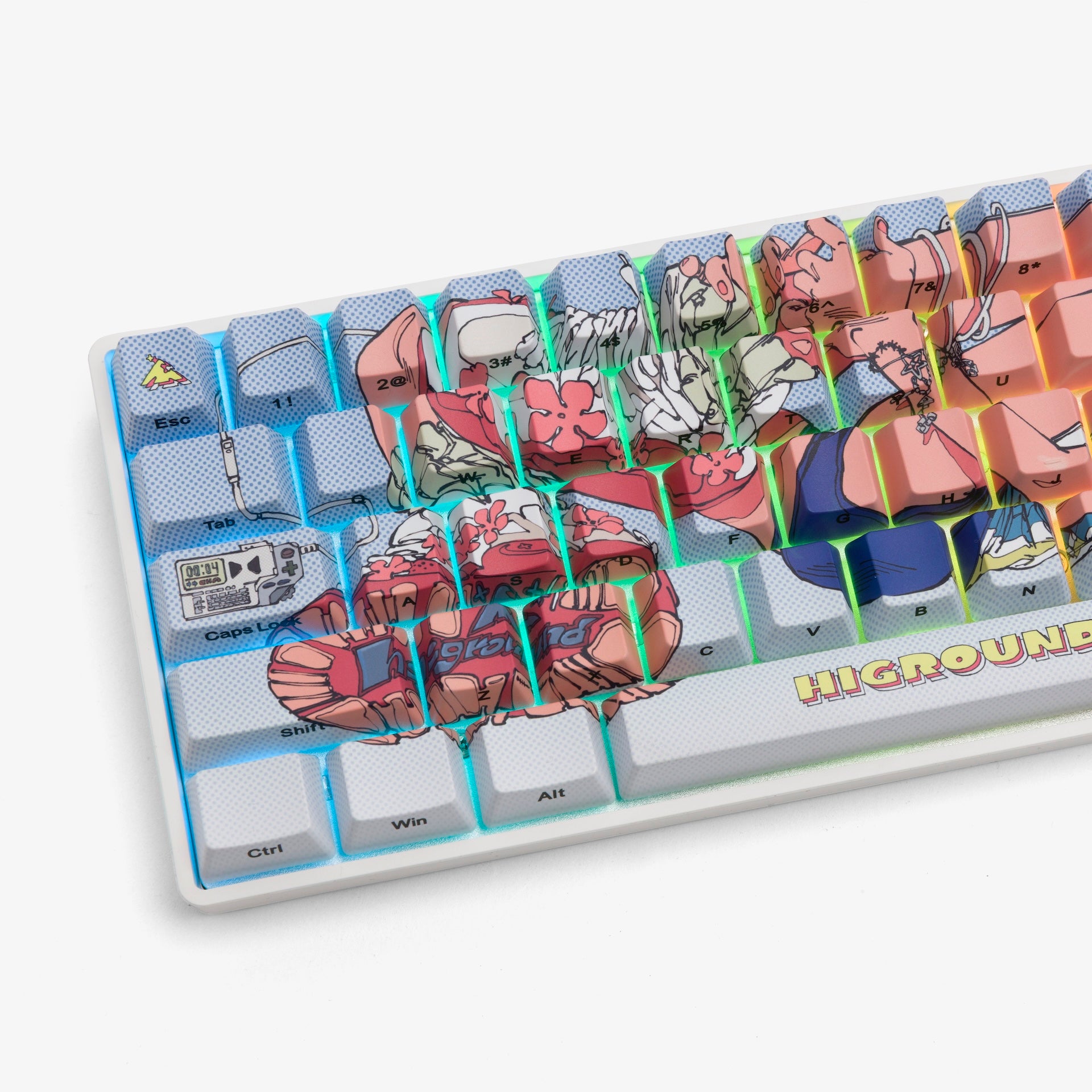 HG World Basecamp 65+ Mechanical Keyboard - Compact Wired Gaming Keyboard with RGB Backlit, Hot-Swappable Switches for PC/Mac - Perfect for Gaming, Office Work and Typing