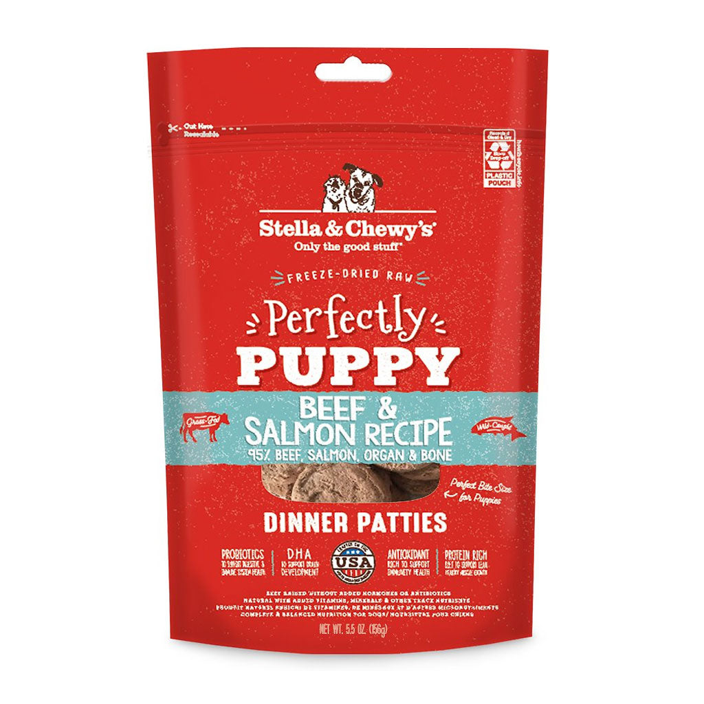 Stella & Chewy's Freeze-Dried Raw Dog Food - Grain-Free Puppy Recipe with Beef & Salmon | High-Protein Meal for Growing Puppies | Perfect for Training Treats & Mealtime Nutrition