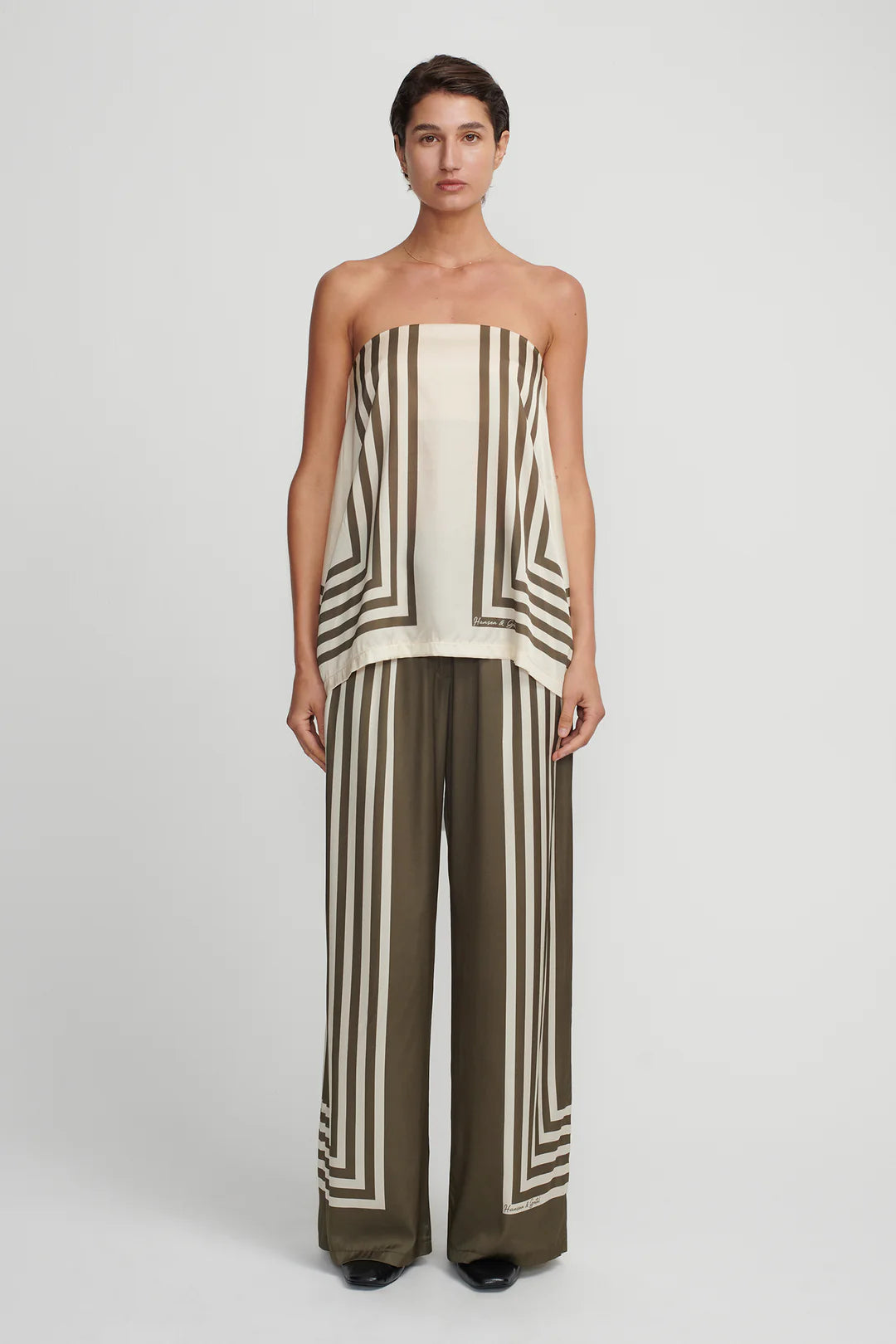 AALIYAH Women's Moss Stripe Top - Stylish Casual Blouse for Everyday Wear, Work & Outings