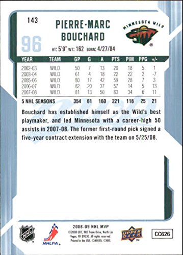 2008-09 Upper Deck MVP Hockey Card #143 Pierre-Marc Bouchard - NHL Collectible Trading Card for Hockey Fans & Sports Memorabilia Collectors - Perfect for Display, Trading, or Gift Giving