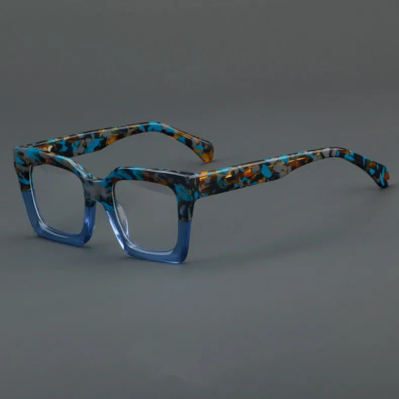 CCspace Unisex Full Rim Large Square Acetate Eyeglasses 56909 - Trendy Oversized Square Frames for Men & Women - Perfect for Reading, Fashion, and Daily Wear