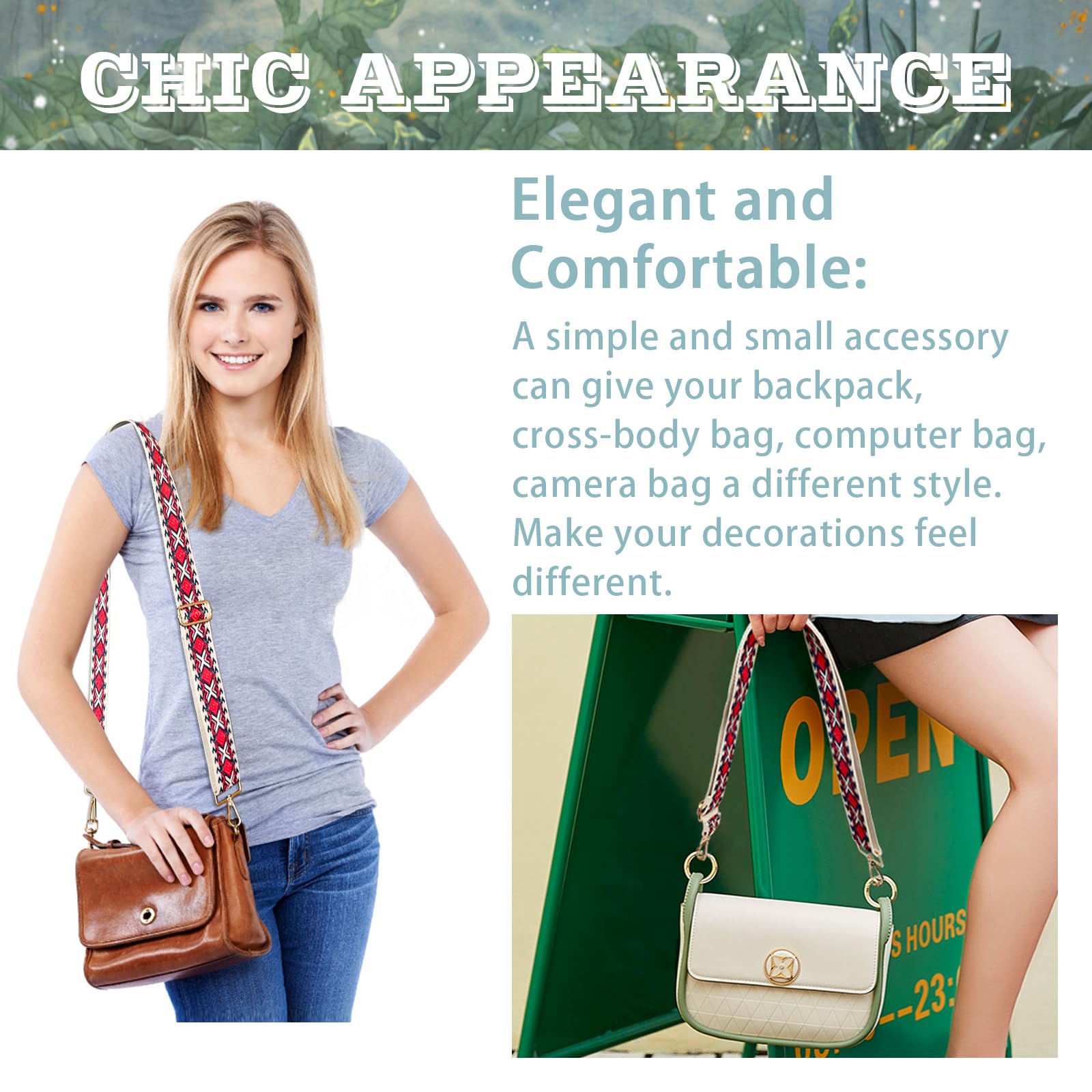 4Pcs Adjustable Crossbody Purse Straps - Wide Shoulder Strap Replacement for Handbags & Bags | Perfect for Daily Use, Shopping & Travel Accessories