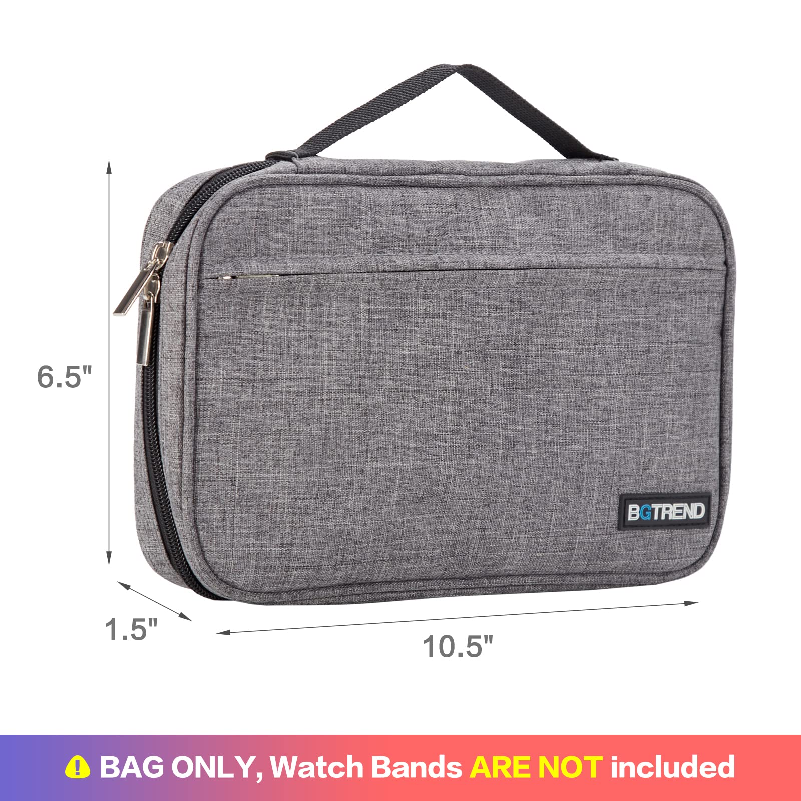 BGTREND Watch Band Storage Case - Holds 32 Watch Straps, Organizer Compatible with Apple Watch Bands & Accessories (Gray) - Perfect for Travel, Home Storage & Watch Collection Organization