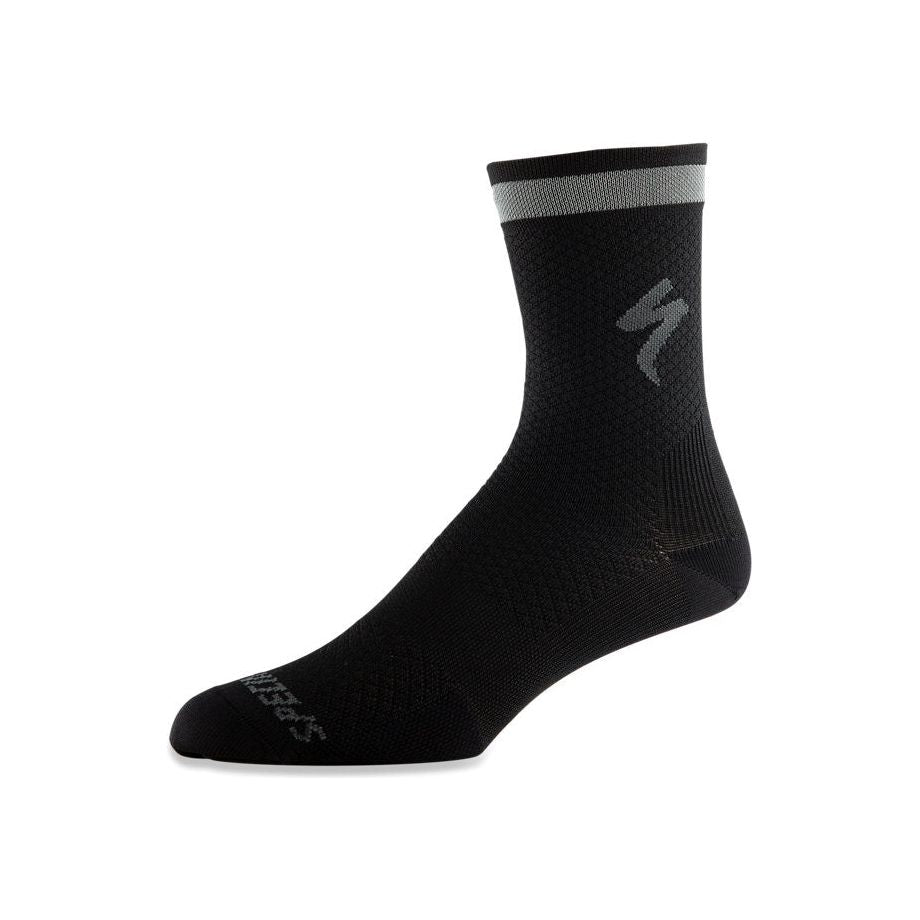Specialized Soft Air Reflective Tall Socks for Running & Hiking - Black - High Visibility Performance Socks for Outdoor Sports & Night Activities