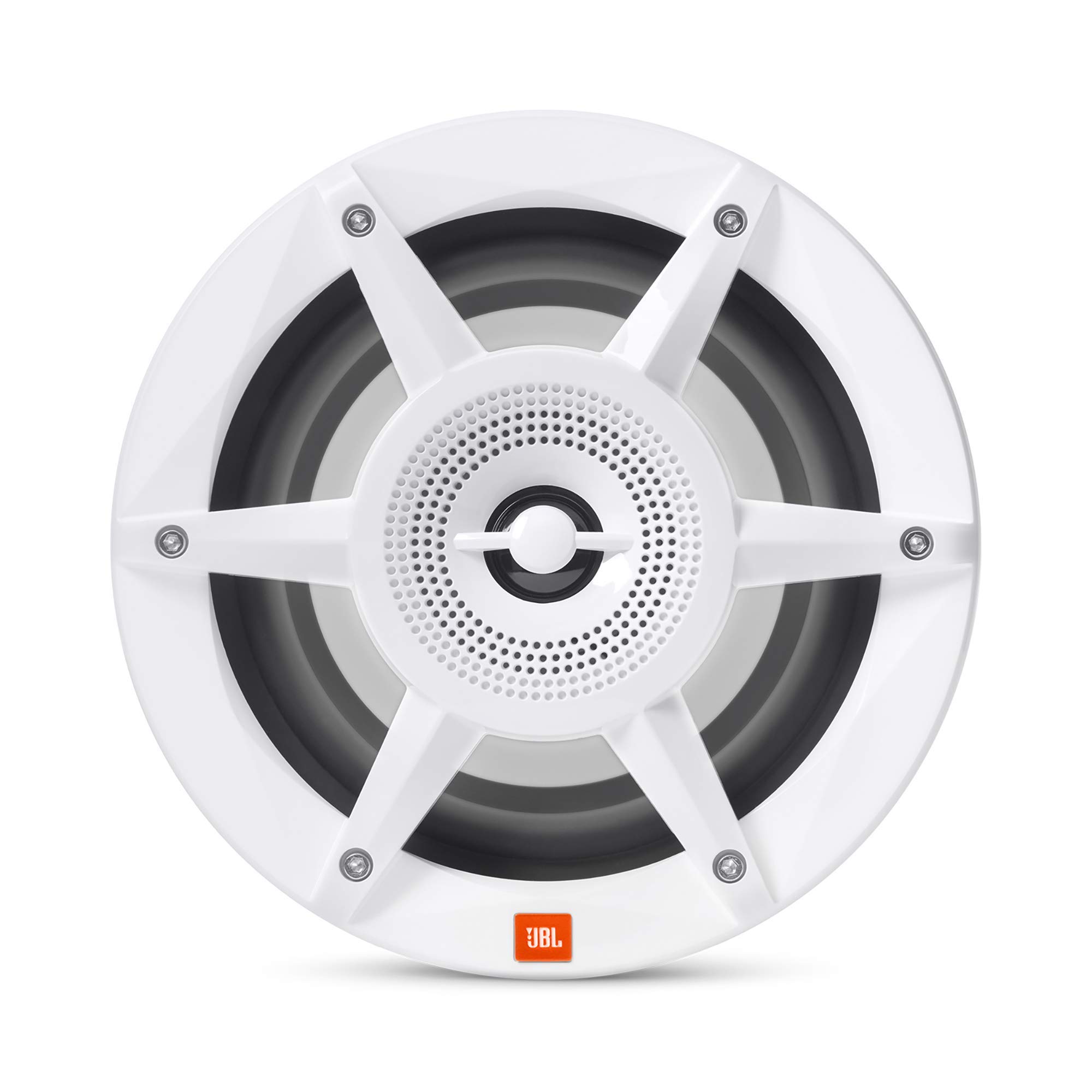 JBL 6.5 Inch Coaxial Marine RGB Speakers - White Stadium Series STADIUMMW6520AM (Renewed) - Waterproof Boat Audio for Outdoor, Pool Party & Marine Use