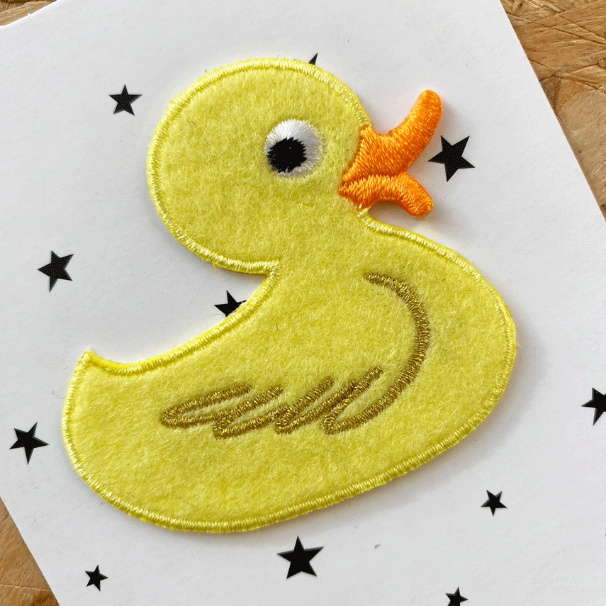 Duck Iron-On Patch by Petra Boase - Cute Embroidered Applique for DIY Crafts, Jackets, Backpacks & Denim Customization