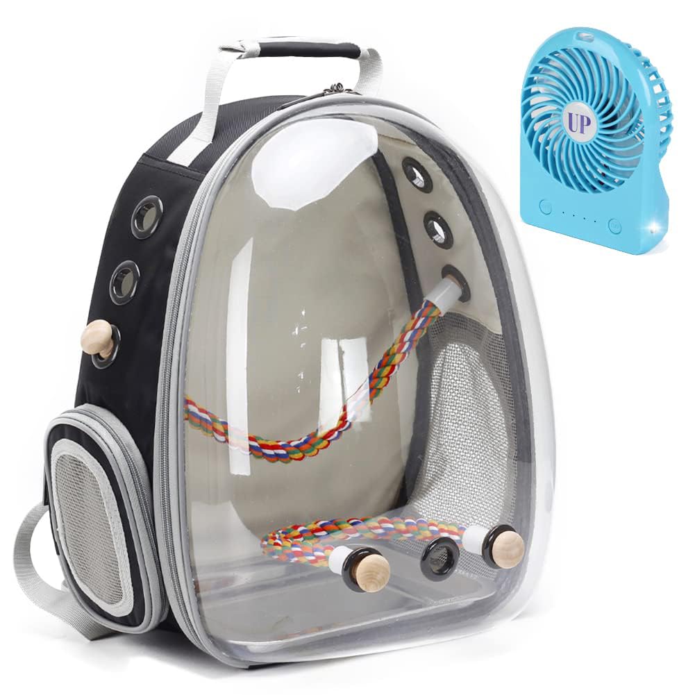 Portable Bird Travel Backpack with Built-in Fan - Perfect for Small Pets, Outdoor Adventures & Air Travel