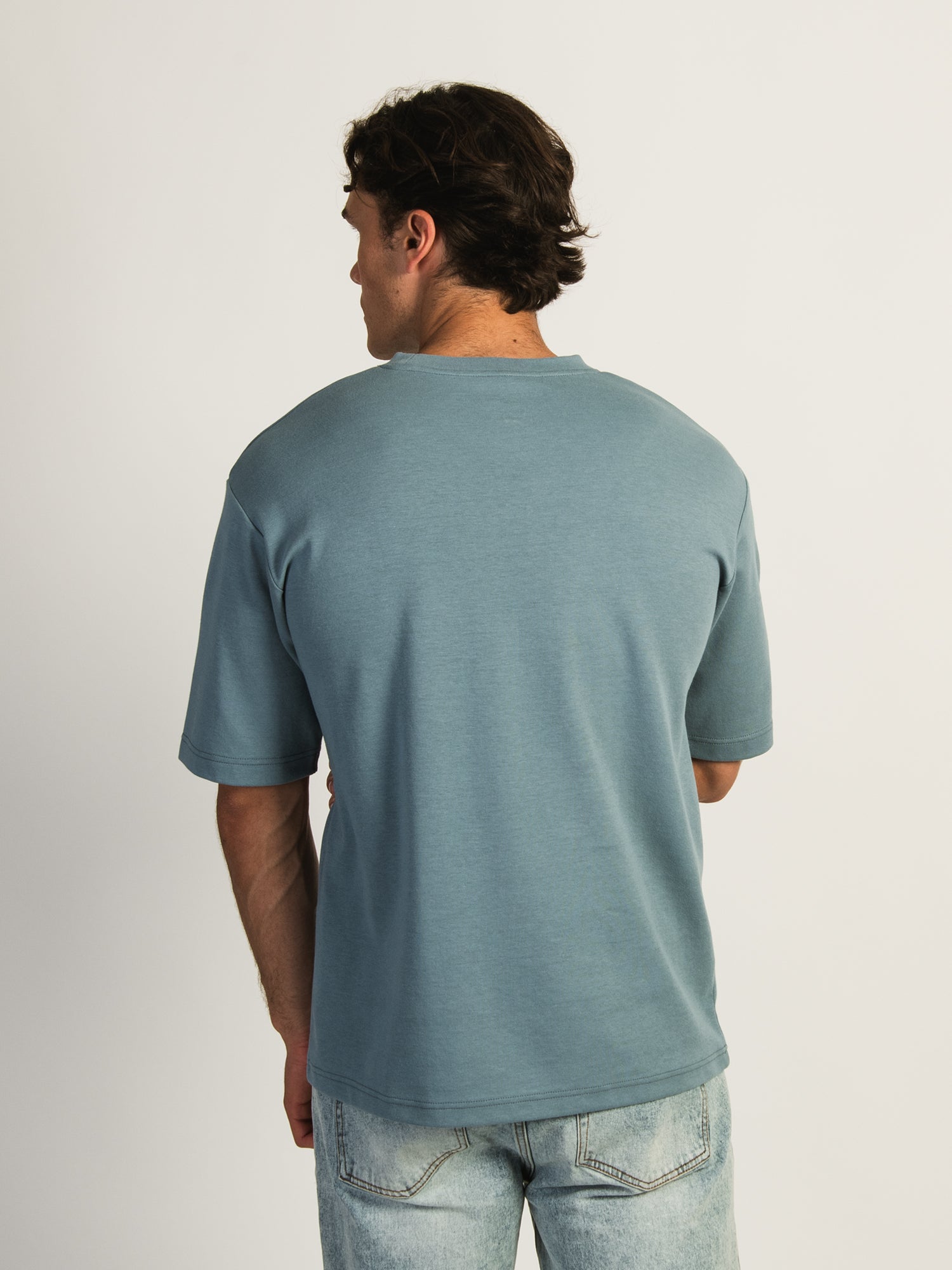 BOXY FIT TEE - Soft Oversized Cotton T-Shirt in Citadel Blue | Women's Casual Streetwear Top for Everyday Wear