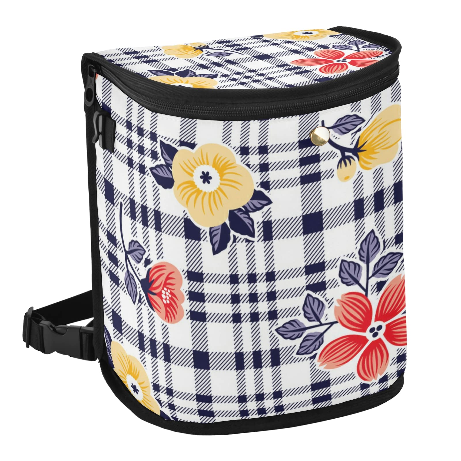 J JOYSAY Floral Collapsible Hanging Car Trash Can - Leakproof Portable Car Garbage Bag for Travel, Road Trips & Daily Commute - Perfect for Drivers, Families & Road Trips (Large Capacity)