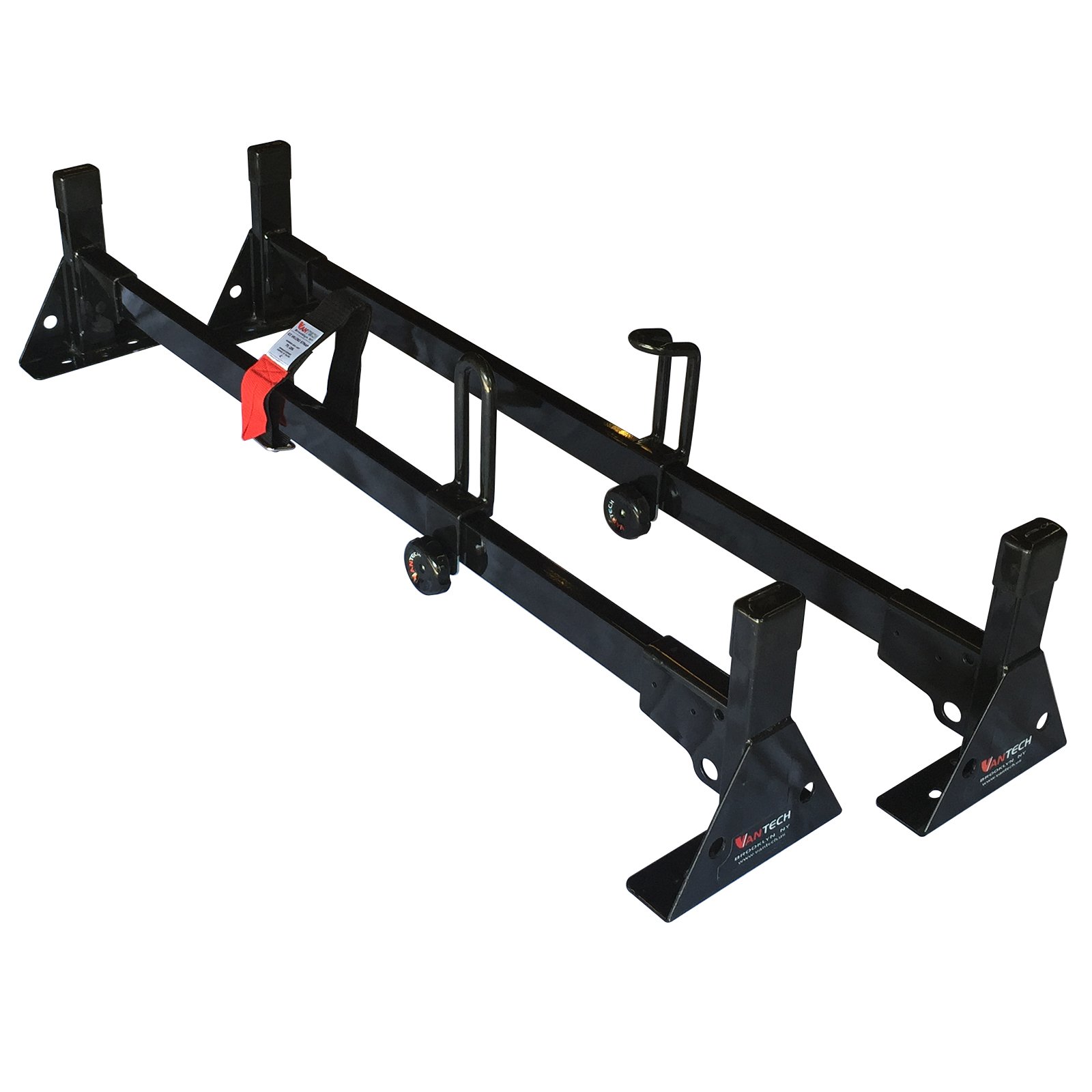 Vantech H1 2 Bar Steel Roof Rack for 2015-2023 RAM ProMaster City - Heavy Duty Black Ladder Rack for Cargo, Camping & Outdoor Adventures