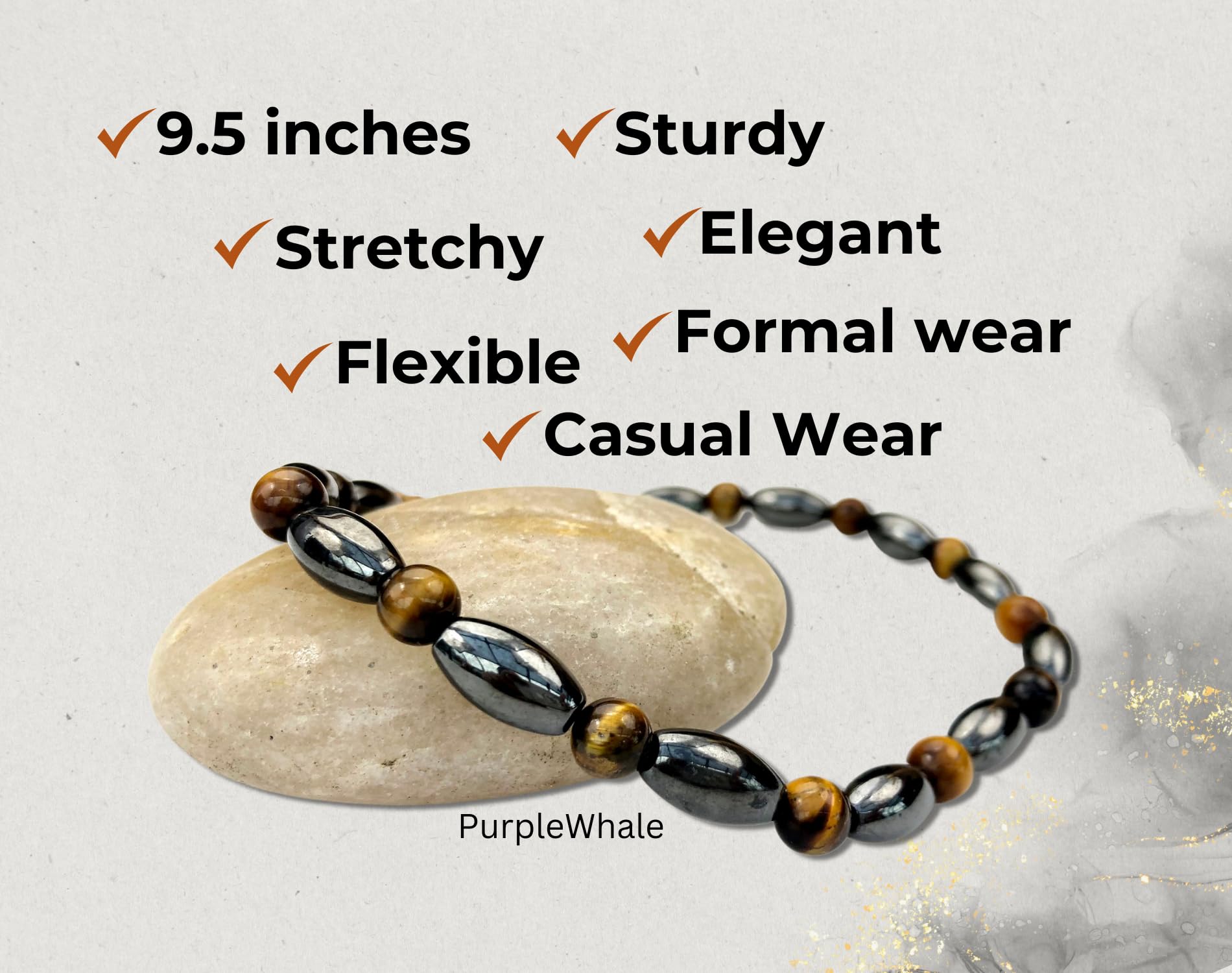Purple Whale Hematite & Obsidian Stone Triple Protection Anklet for Women & Men - Adjustable Beaded Ankle Bracelet for Anxiety Relief, Spiritual Protection & Positive Energy - 9.5 Inches (Set of 2) - Perfect for Meditation, Yoga & Everyday Wear