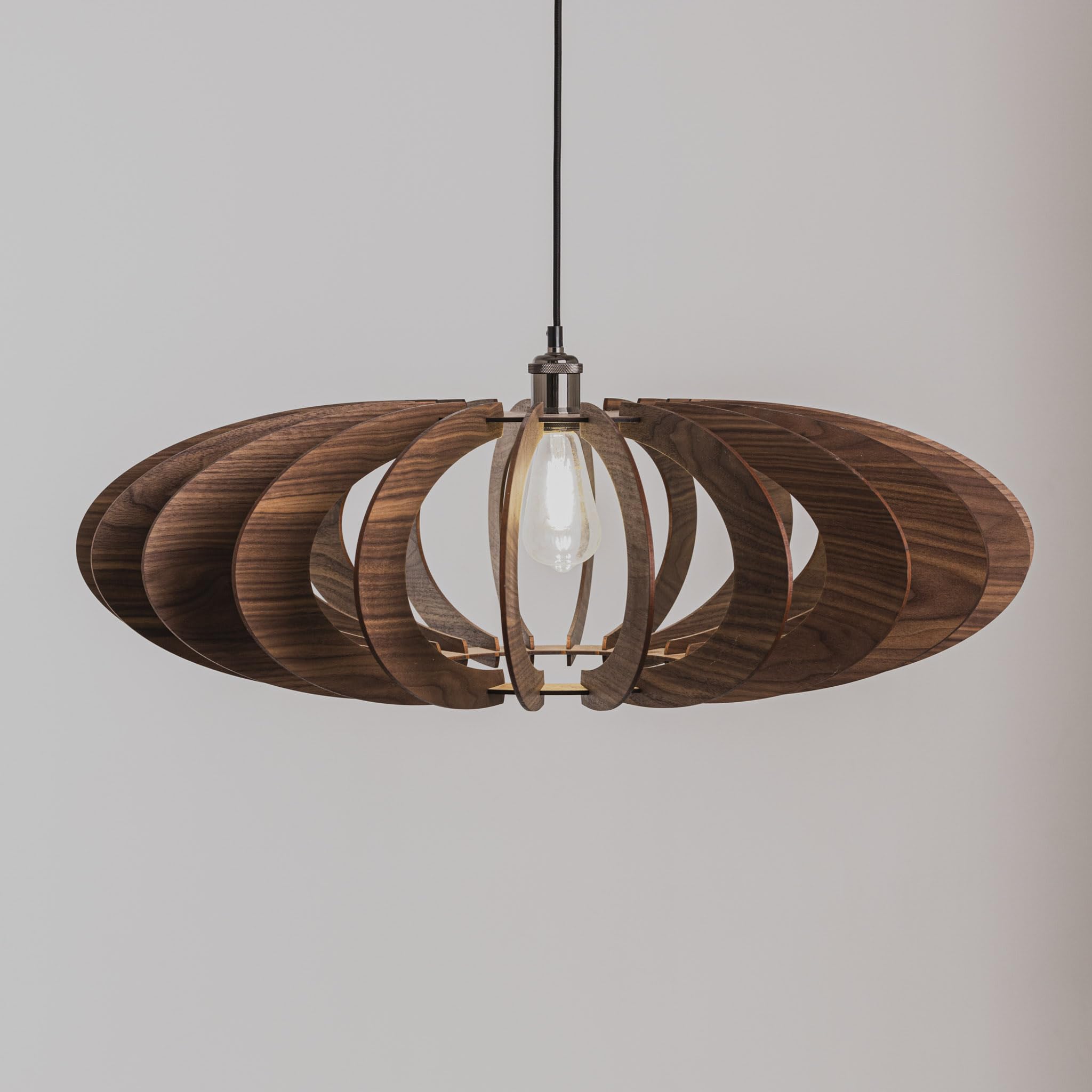 Modern Wooden Ceiling Light Fixture - Handcrafted Wood Pendant Chandelier for Dining Room, Bedroom & Living Room - Unique Rustic Lighting Decor for Home & Office
