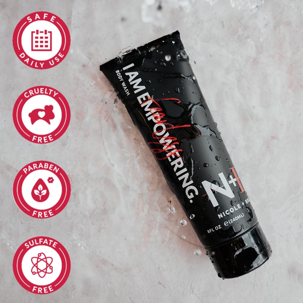 N+B Hydrating Body Wash for Men & Women - Moisturizing Skin Care with Argan Oil & Vitamin E | Sulfate, Paraben & Gluten Free | Cruelty-Free & Made in USA | 8 oz | Perfect for Dry Skin & Daily Shower Routine