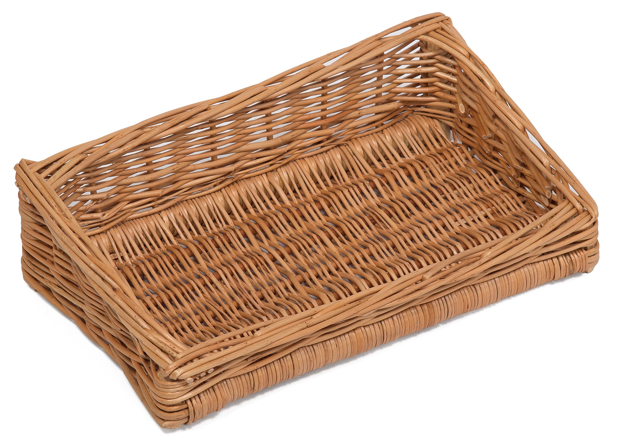 Wooden Countertop Display Stand with 3 Baskets - Natural Finish, 35x20x15cm - Perfect for Retail Stores, Farmers Markets & Home Organization