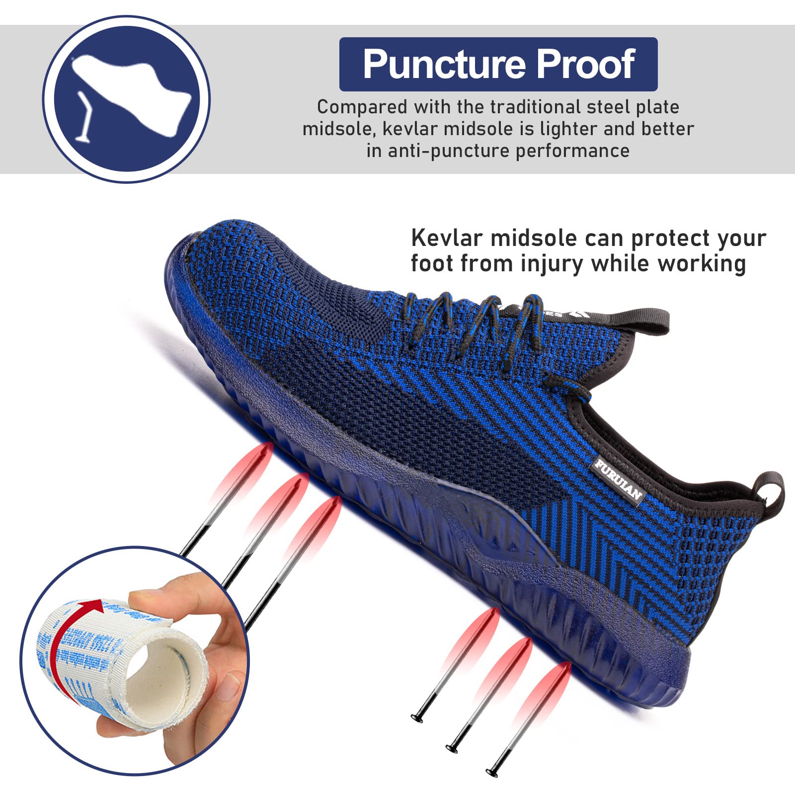 Steel Toe Shoes for Men & Women - Comfortable Non-Slip Safety Work Sneakers for Warehouse, Construction & Industrial Use | Durable & Protective Footwear