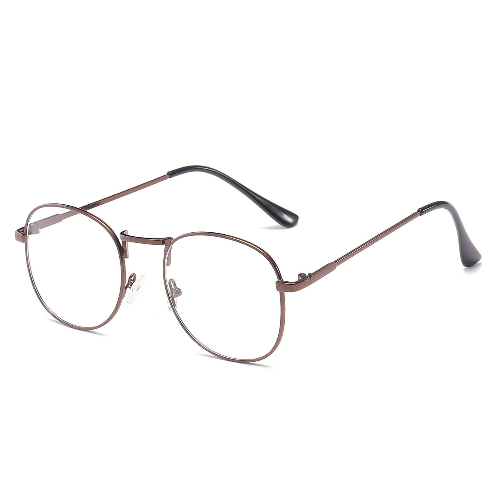 Naikomly Retro Vintage Round Metal Frame Myopia Glasses for Men & Women - Clear Vision for Reading, Working & Daily Use