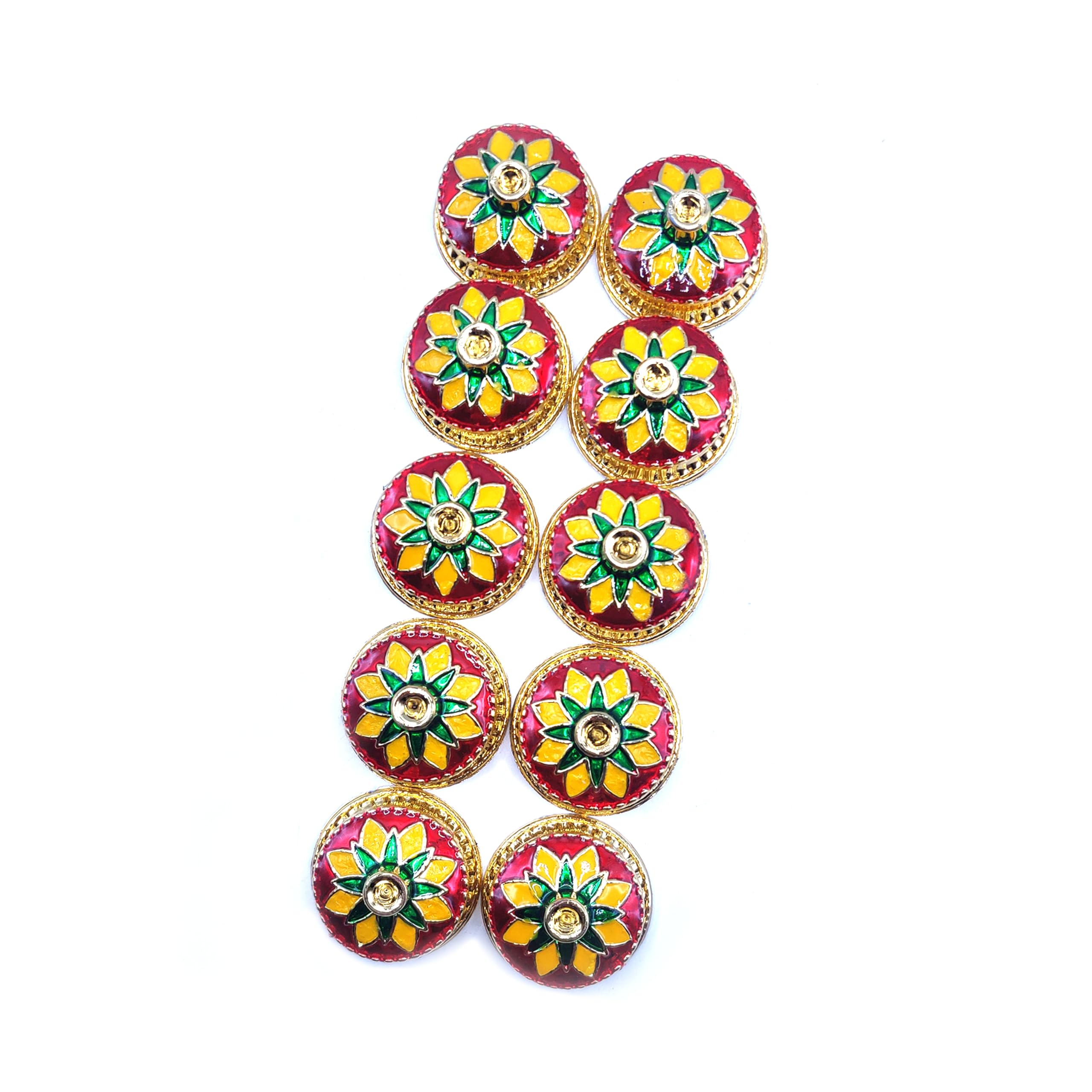 Handmade Decorative Kumkum Holder Tray Set - Traditional Indian Pooja Platter for Home Temple (10 Pieces) - Perfect for Diwali, Puja Ceremonies & Spiritual Decor