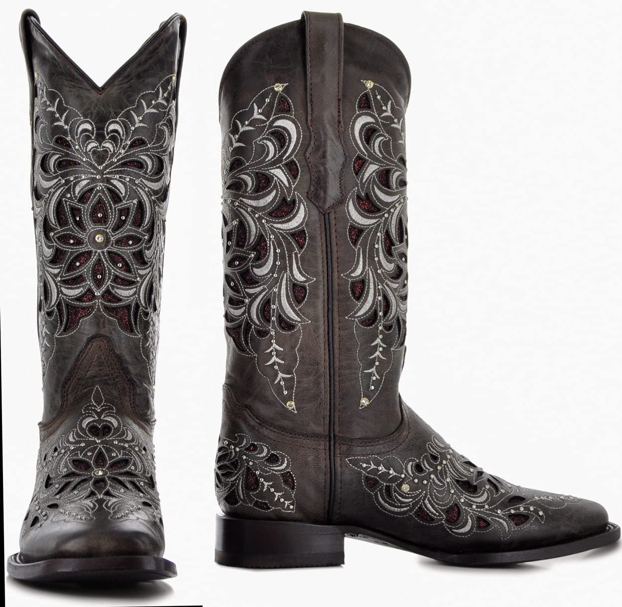 Premium Soto Boots M50055 - Handcrafted Cowboy Boots with Intricate Inlay Design | Perfect for Western Rides, Country Music Festivals & Casual Outings