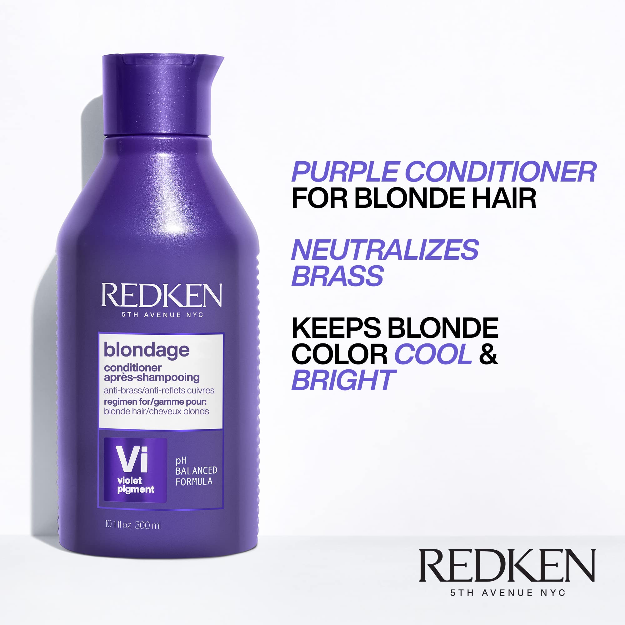 REDKEN Extend Blondage Purple Shampoo & Conditioner Set - Toning & Color Depositing for Blonde Hair - Perfect for Salon & At-Home Blonde Maintenance