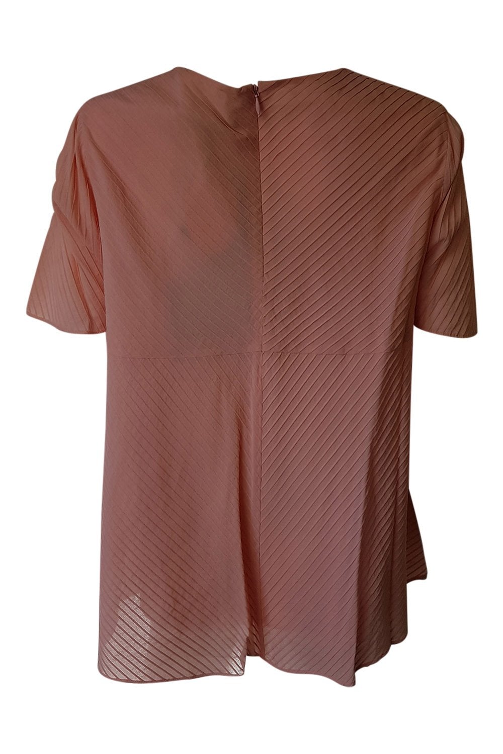 BALENCIAGA Women's Silk Blend Ballet Pink Pin Tuck Blouse Size 42 - Elegant Casual & Evening Wear for Women's Fashion
