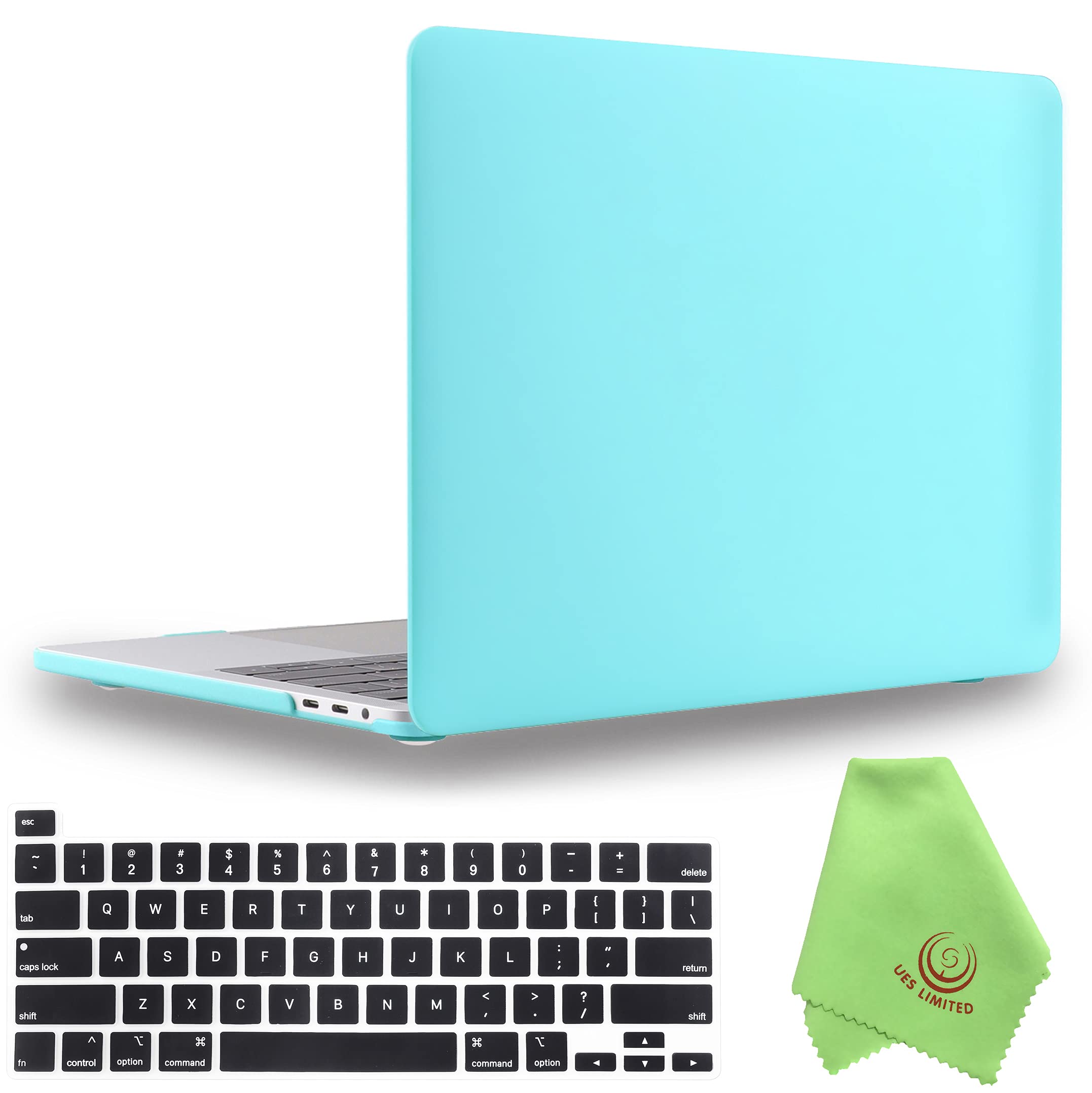 UESWILL Hard Protective Case for MacBook Pro 16 inch (2020/2019 Model A2141) - Shockproof Cover with Black Keyboard Protector & Microfiber Cloth (Turquoise) | Perfect for Office, Travel & School Use