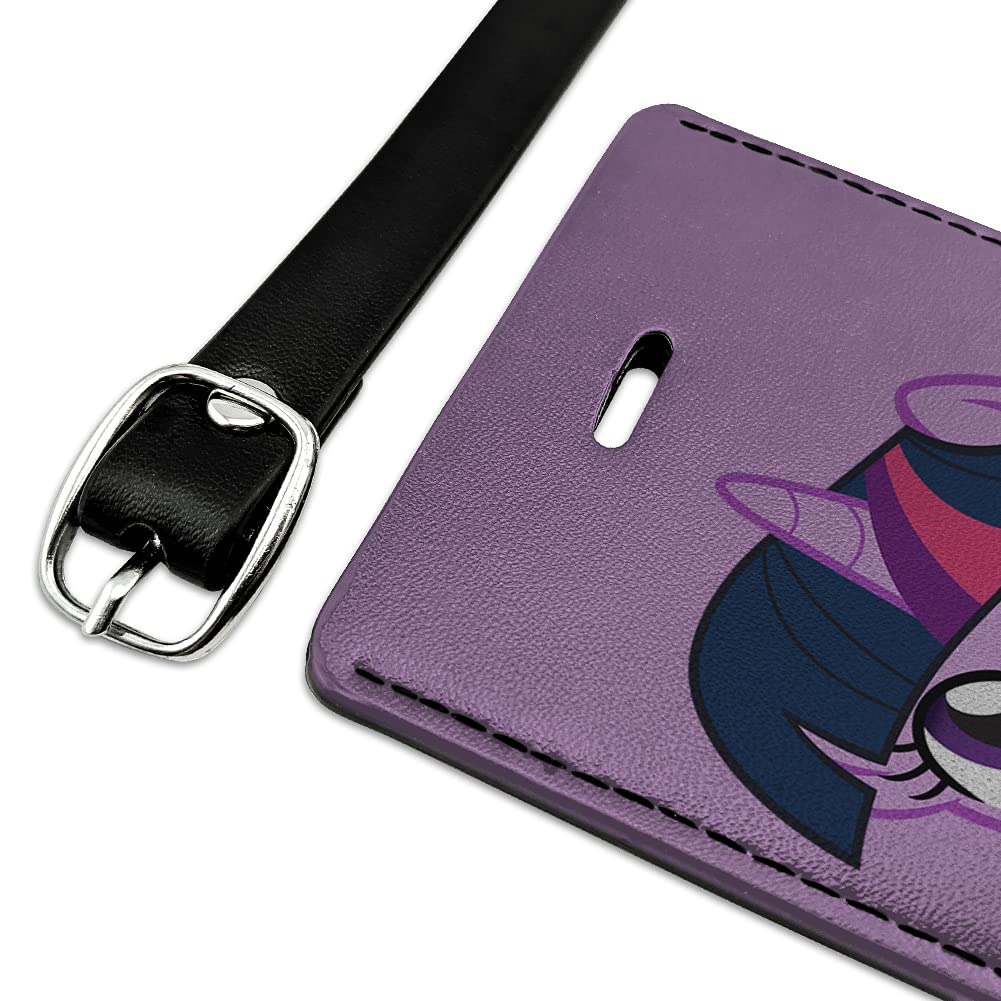 My Little Pony Twilight Sparkle Rectangle Leather Luggage Tag - Personalized ID Card Holder for Travel Bags, Suitcases & Backpacks | Perfect for Kids & Disney Fans