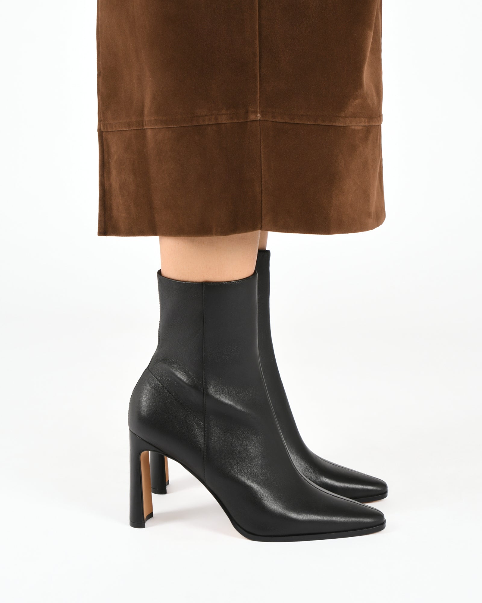 JEMIMA Women's High Ankle Boots - Genuine Black Leather Booties for Fall & Winter | Comfortable Fashion Boots for Casual Outfits, Office Wear & Night Out