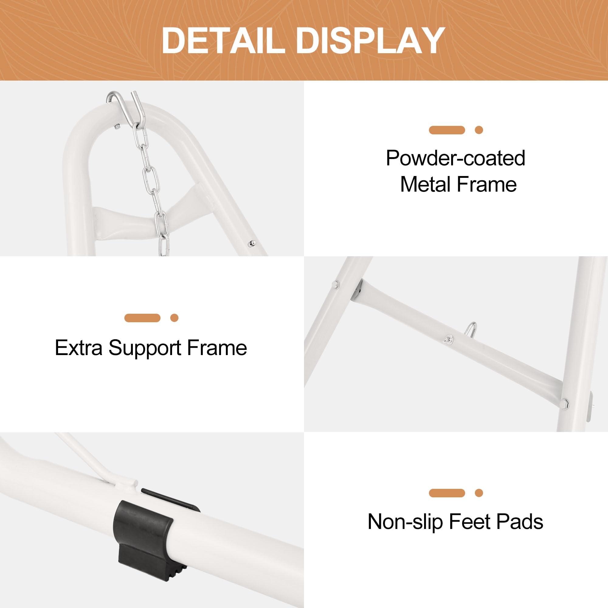 Heavy Duty Universal 2-Person Hammock Stand - 660LBS Capacity Steel Frame for 9.6-14ft Hammocks - Indoor & Outdoor Use - White - Perfect for Backyard Relaxation, Camping Trips, and Patio Lounging