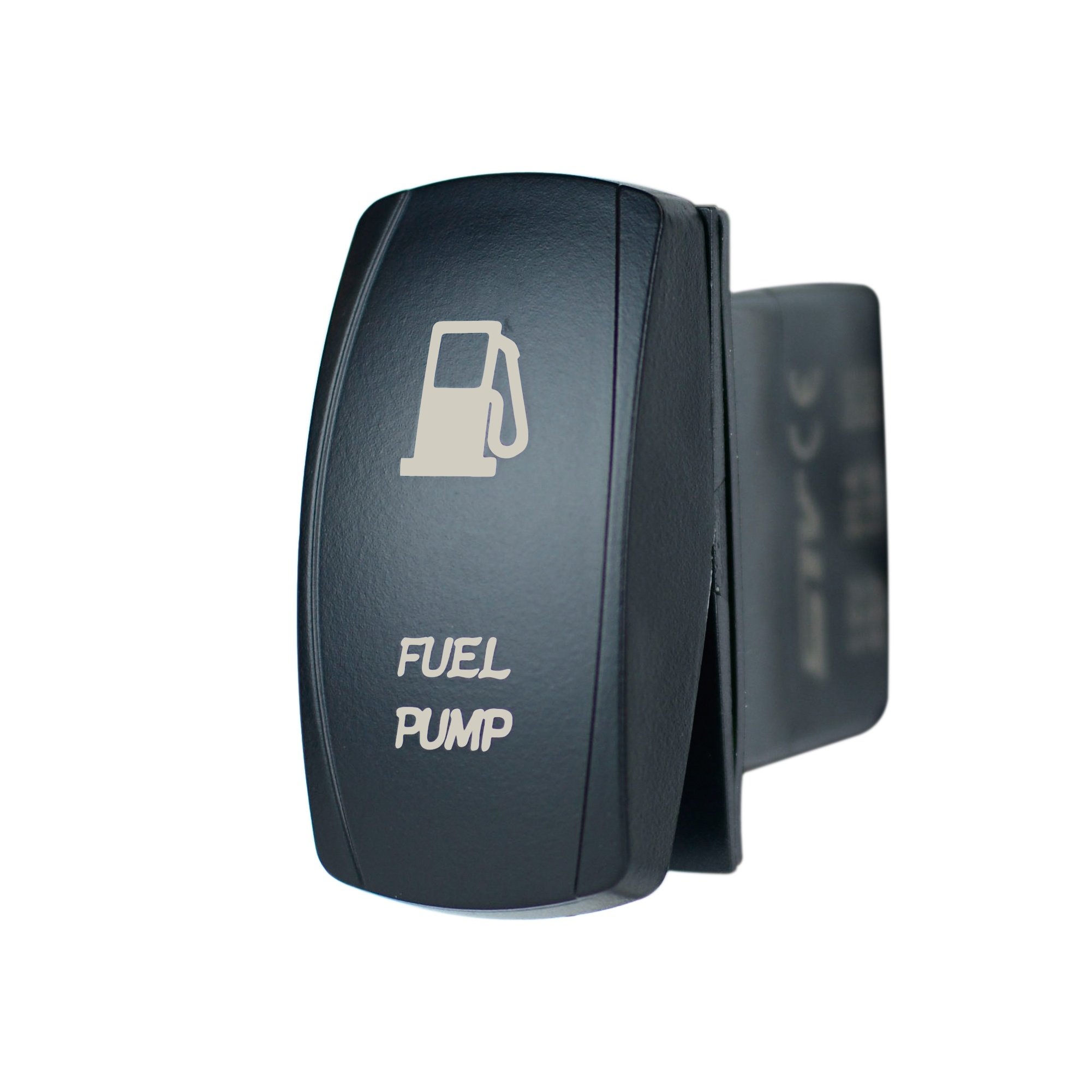 12V 20A Laser Backlit Green Rocker Switch for Fuel Pump - On/Off LED Light by STV Motorsports | Perfect for Automotive, Marine & Off-Road Vehicle Applications