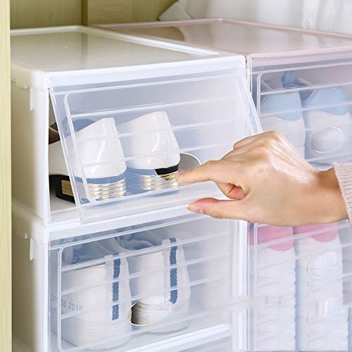 6-Pack Stackable Clear Plastic Shoe Boxes for Sneaker Storage & Wardrobe Organization