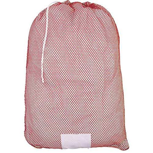 Mesh Laundry Bag with Drawstring - Pack of 12 (Red) - Delicate Garment Protector for Bras, Lingerie & Baby Clothes - Perfect for Travel, Gym & Dorm Use