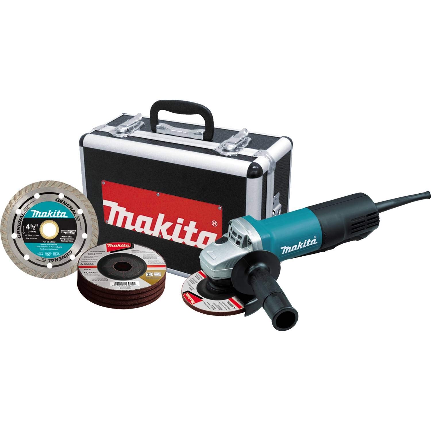 Makita 9557PBX1 4-1/2 Inch Angle Grinder with Paddle Switch - Heavy Duty Cutting & Grinding Tool for Metal, Concrete & Tile - Perfect for Construction, DIY & Home Improvement Projects