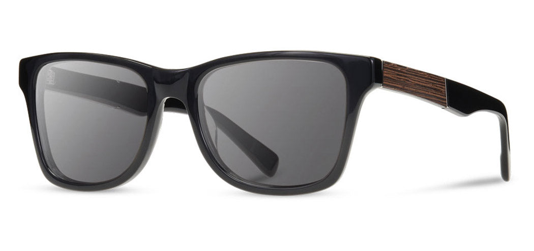 Shwood Canby XL Acetate Sunglasses - Black/Ebony Frame with Grey Polarized Lenses for UV Protection | Stylish & Durable for Outdoor Activities, Driving, Beach & Travel