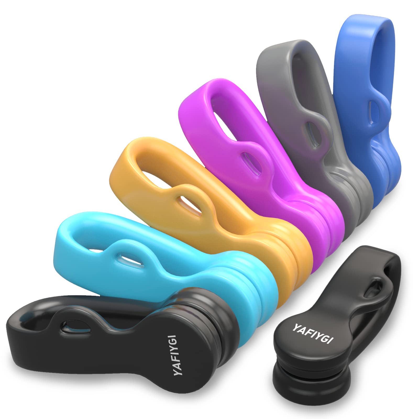 6 Pack Magnetic Cable Clips - Silicone Cord Organizer for iPhone Charger, Earbuds, Headphones - Home, Office, Kitchen, School Use - Fridge, Whiteboard, Noticeboard, Bookmark Holder - Twist Ties for Neat Cable Management