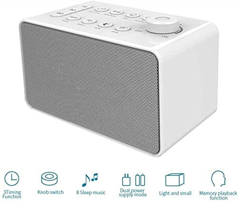 White Noise Machine for Sleep - 8 Soothing Sounds with Volume Control & Auto-Off Timer | Portable Sound Machine for Adults, Babies, Office Privacy & Travel | Perfect for Nursery, Meditation & Noise Canceling