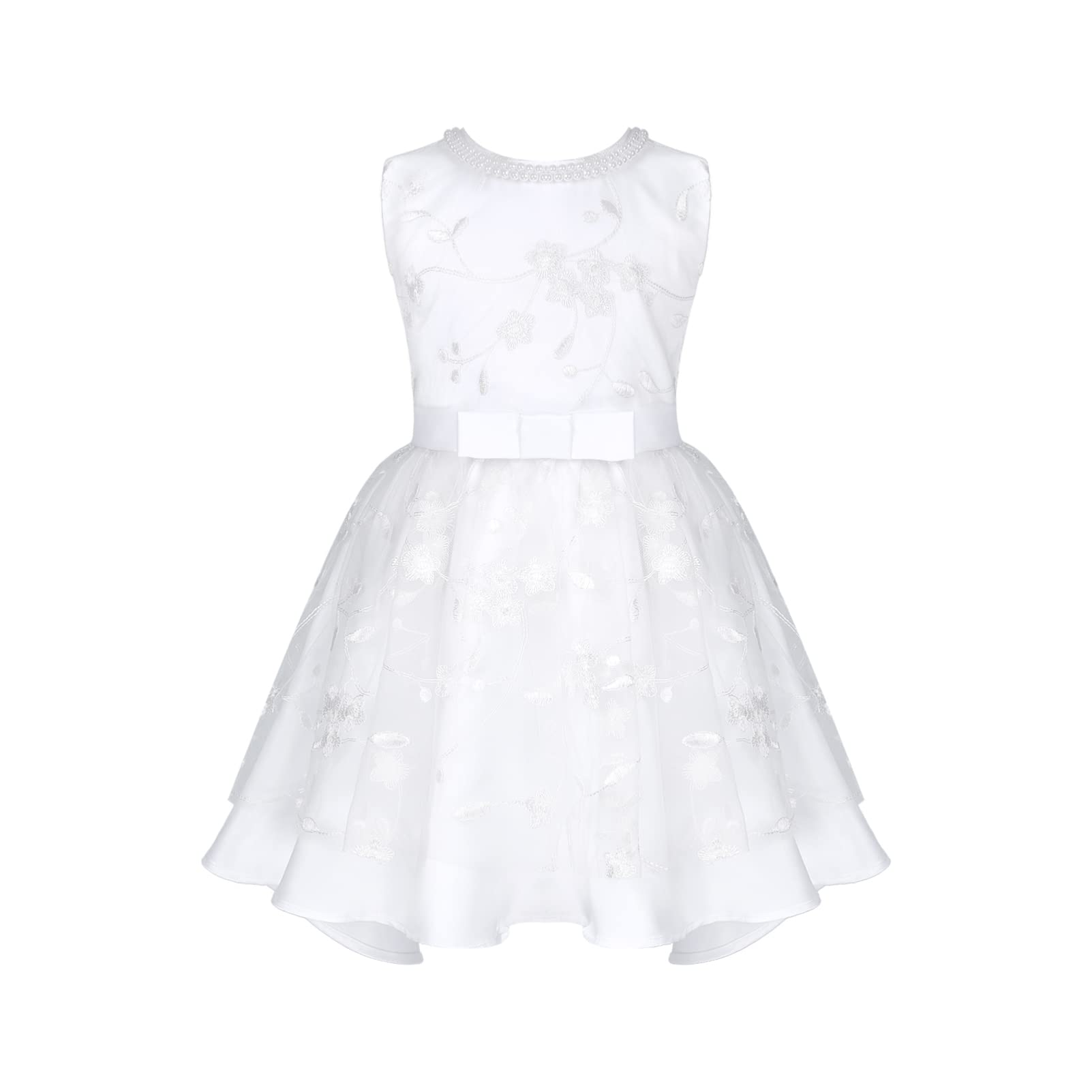 JEEYJOO Baby Girl Short Sleeve Tutu Dress - Flower Girl Dress for Weddings, Birthday Parties & Christening - Princess Party Gown for Infants & Toddlers (Ideal for Photo Shoots, Special Occasions & Dress-Up Play)