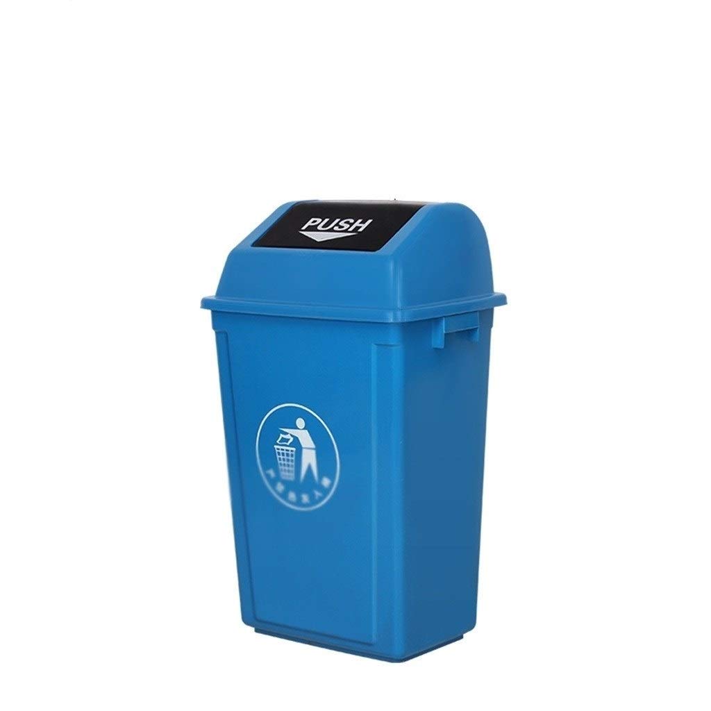 Premium Thick Plastic 40L Multi-Color Trash Can - Heavy Duty Commercial & Household Waste Bin for Kitchen, Office, Outdoor & Indoor Use (Blue) - Ideal for Recycling, Camping & Restaurant Waste Management