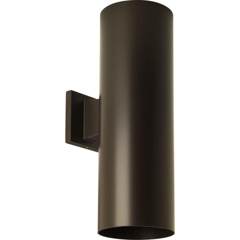 Progress P5642-20 Modern Outdoor Cylinder Light - 2-Light Antique Bronze Fixture with Metal Shade (6
