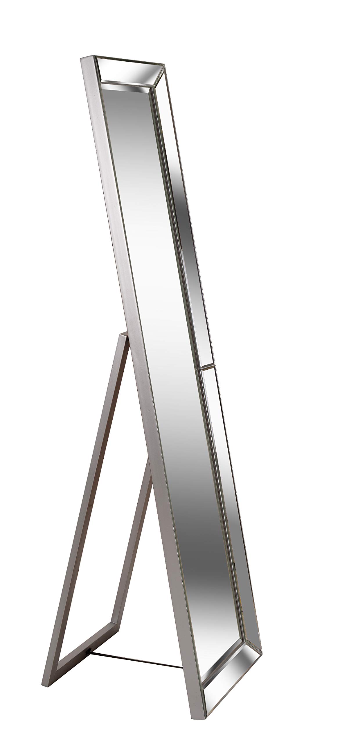 Kenroy Home Modern Full-Length Stand Mirror with Beveled Silver Frame - 64