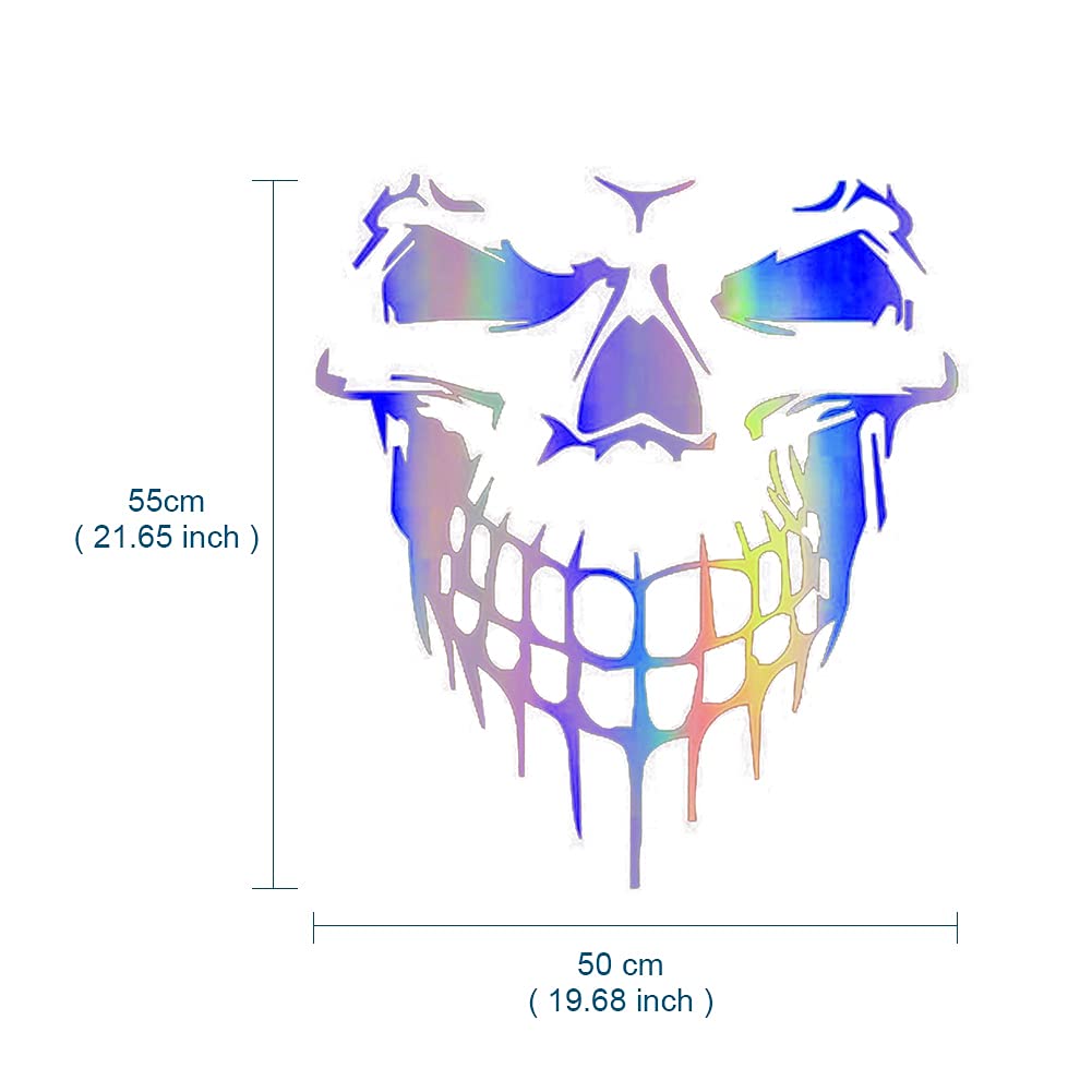 JSCARLIFE Skull Car Decals - Self-Adhesive Vinyl Graphics for Car Hood, Truck, Side & Rear Window - Universal Fit (21.65
