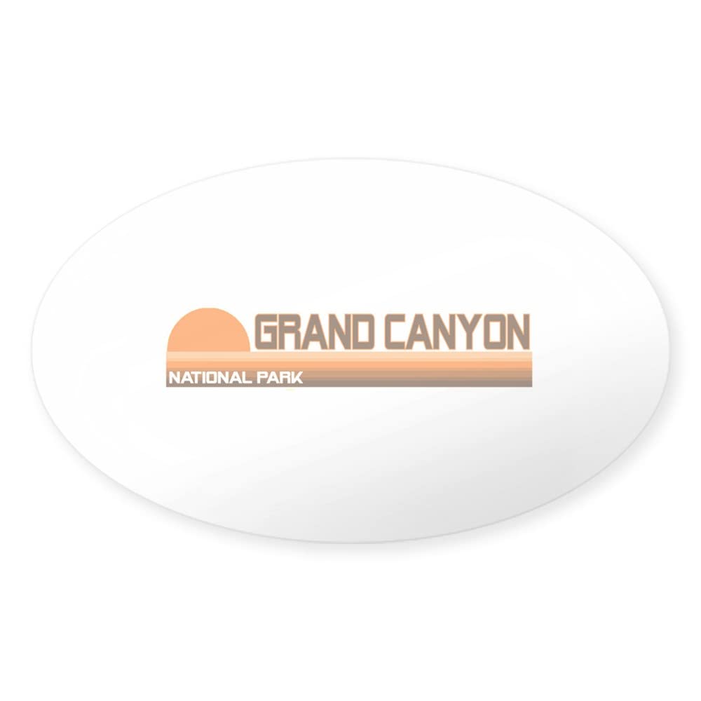 Grand Canyon National Park Oval Sticker - Durable Euro Oval Car Decal & Bumper Sticker for Cars, Laptops, Water Bottles | Perfect for Travel Enthusiasts & National Park Lovers