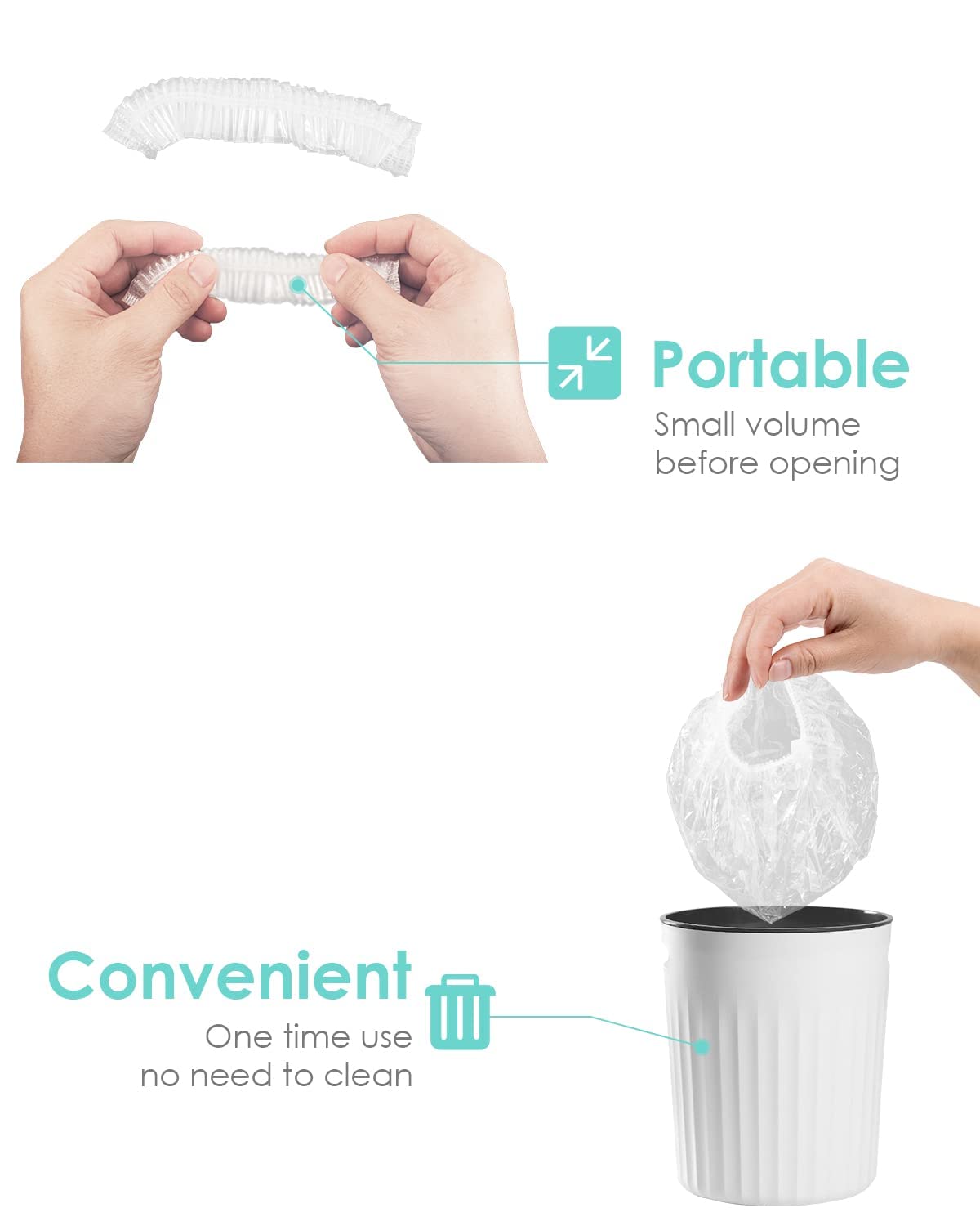 50PCS Disposable Shower Caps for Travel & Spa | One Size Fits All | Hotel & Home Hair Care Essentials | Deep Conditioning & Cleaning Supplies | Perfect for Hotels, Gyms, Salons & Home Use