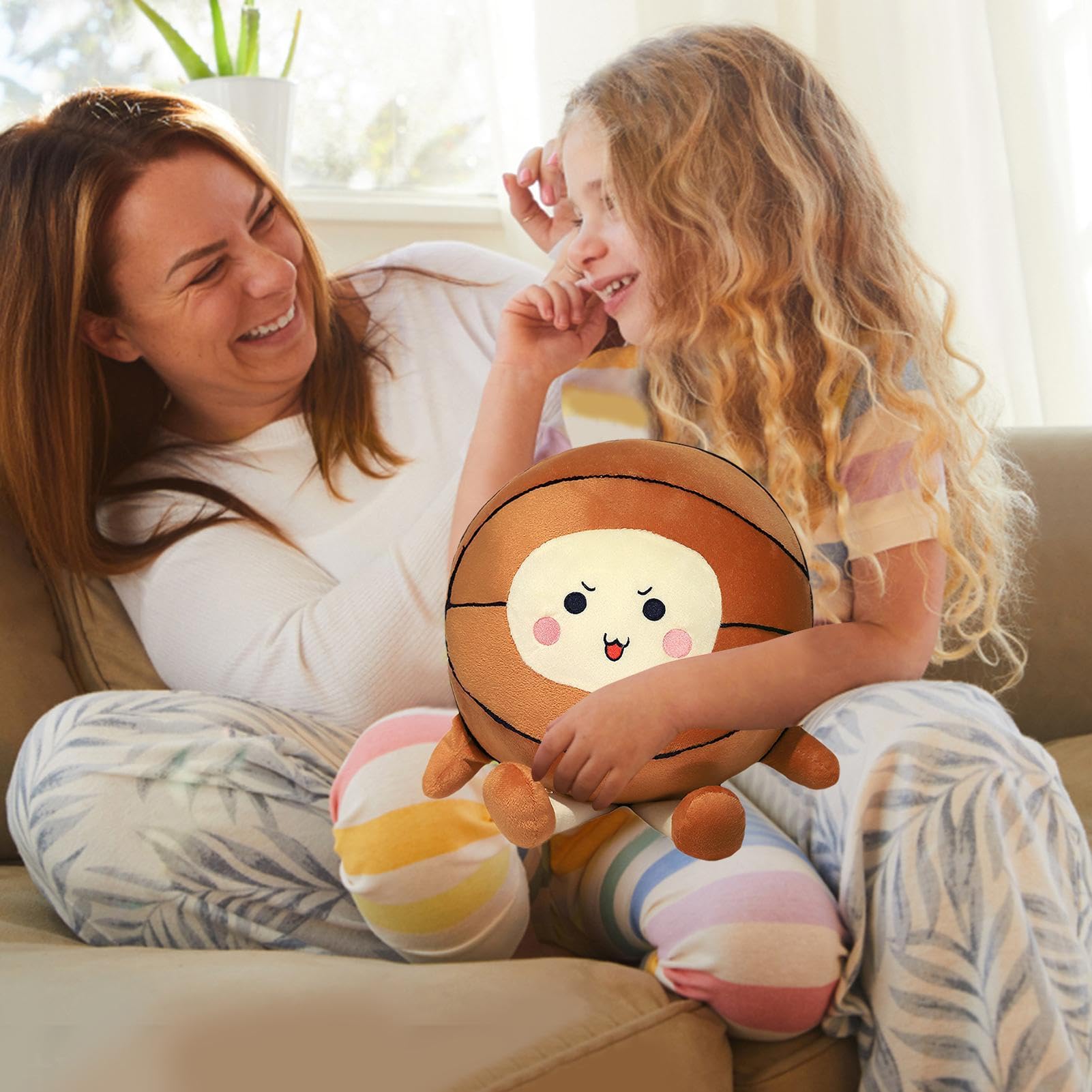 Cute Plush Basketball Pillow Toy - Safe, Durable & Portable for Kids Room Decor