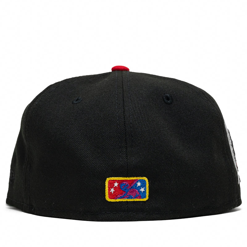 New Era x Politics Kannapolis Cannon Ballers 59FIFTY Fitted Hat - Black/Grey Snapback Baseball Cap for Men & Women - Perfect for Sports Fans, Streetwear Fashion, and Casual Outfits