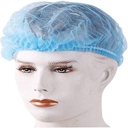 Adaamya Disposable Stretchable Blue Hair Caps - 50 Pieces | Elastic Bouffant Caps for Salon, Spa, Food Service & Medical Use